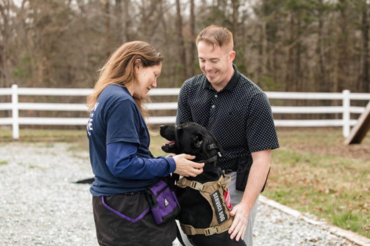 Veteran with service dog